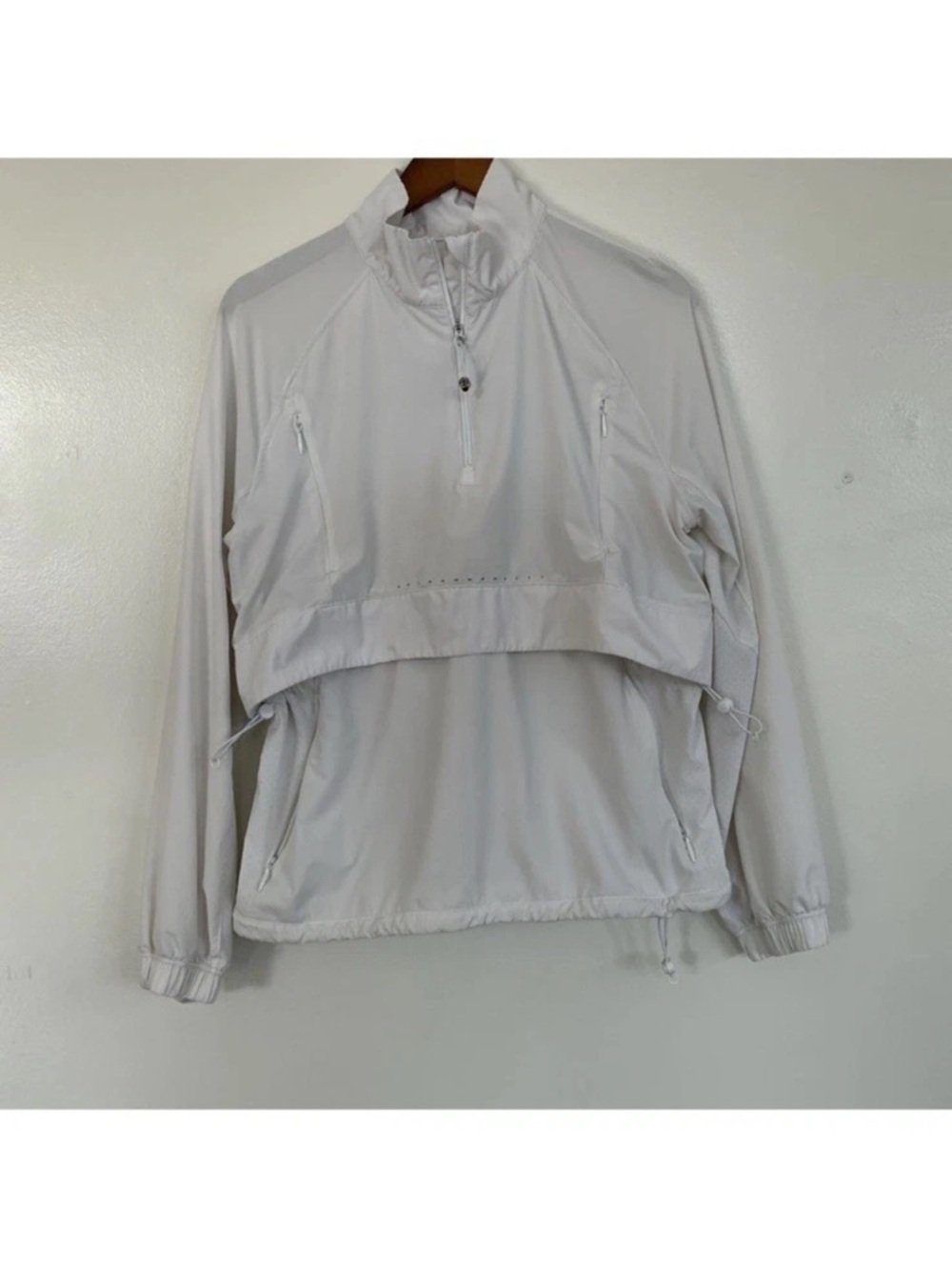 Lululemon Athletica White Half Zip Lightweight Drawstring Windbreaker
